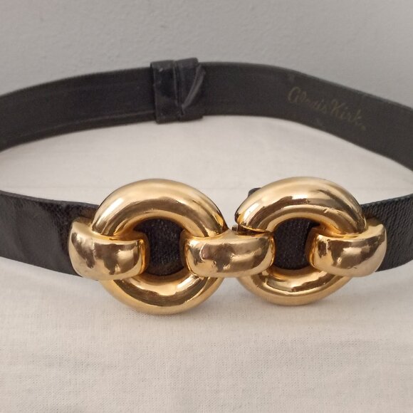 ❤️ALEXIS KIRK Signed Black Buckle & Belt Lizard Print Belt Size 31 main image 4